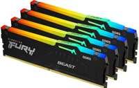 Kingston Beast RGB Werkgeheugenset voor PC DDR5 128 GB 4 x 32 GB 5200 MHz 288-pins DIMM KF552C40BBAK4-128 - thumbnail