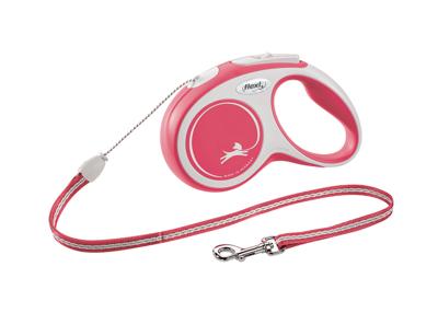 Flexi Nieuw Comfort Cord Grijs & Rood Kleine 8m intrekbare hondenriem/riem voor honden tot 12kgs/26lbs
