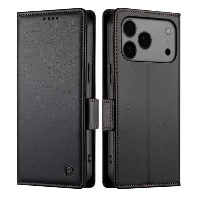 Lunso iPhone 17 Pro Max hoesje - PU leren Bookcase met ruimte voor pasjes - Zwart Lunso iPhone 17 Pro Max hoesje - PU leren Bookcase met ruimte voor pasjes - Zwart