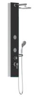 IBIZA glas-douchepaneel met ééngreepsmengkraan, antraciet hoofddouche met antikalk nozzles, Ø ca. 22 cm handdouche met wandhouder, handdouche: Ø ca. 10 cm paneel met veiligheidsglas, maat: (l x - thumbnail