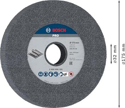 Bosch Accessoires Afbraamschijf voor tafelslijpmachine 175 mm, 32 mm, 36 1st - 2608600109