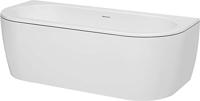 Saqu Line half vrijstaand bad met 2 ligzijdes back-to-wall 160x75cm glans wit acryl incl. afvoerplug wit - thumbnail