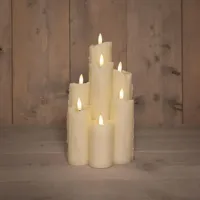 Anna&apos;s Collection LED druipkaars 3d flame set 25.5x15 cm ivoor 7 stuks - thumbnail