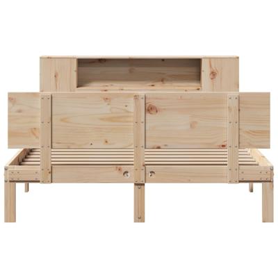 Bed met boekenkast zonder matras massief grenenhout 160x200 cm - thumbnail