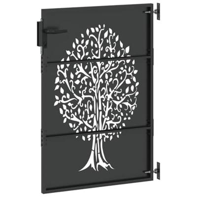 Tuinpoort, Tuinpoort 85x75 cm Corten Staal Boomontwerp Zwart