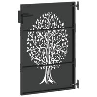 Tuinpoort, Tuinpoort 85x75 cm Corten Staal Boomontwerp Zwart - thumbnail