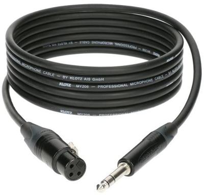 Klotz M1FS1B0500 microfoonkabel 3p XLR female - 3p 6.35 mm jack 5 m