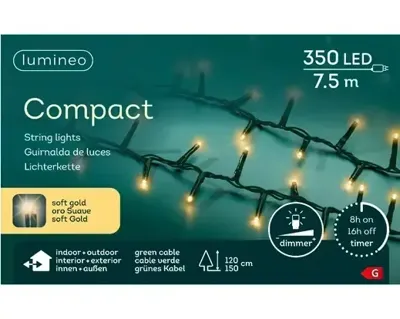 LED compact rice lights 350 lamps soft gold - thumbnail