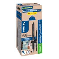 Pilot Frixion Ball Clicker, 12 rollers en 6+6 vullingen 0,7 mm, zwart - thumbnail