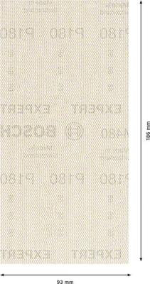 Bosch Accessories EXPERT M480 2608900747 Schuurnet voor vlakschuurmachine Ongeperforeerd Korrelgrootte (num) 180 (l x b) 186 mm x 93 mm 10 stuk(s)
