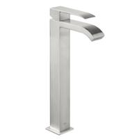 Wastafelmengkraan Tres Cuadro Exclusive 1-Hendel Uitloop Gebogen Hoog 32 cm met Waterval Vierkant RVS Tres - thumbnail