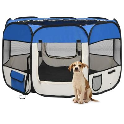 VidaXL Hondenren inklapbaar met draagtas 110x110x58 cm blauw VidaXL Hondenren inklapbaar met draagtas 110x110x58 cm blauw