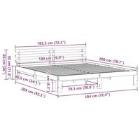 Bedframe met hoofdbord Wit 180x200 cm van Massief Grenenhout - thumbnail