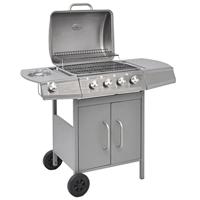 VidaXL Gasbarbecue 4+1 kookzone zilver - thumbnail