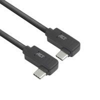 ACT AC7486 USB 3.0 Kabel | 10Gbps 60W USB Type-C® (haaks links/rechts) naar USB Type-C® (haaks links/rechts) | Zwart | 50 cm - thumbnail