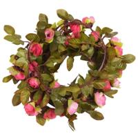 VidaXL Kerstslingers met bloemen 6 st 215 cm rozenroze - thumbnail