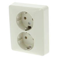 Peha Standard Contactdoos | Inbouw | 2-voudig | Randaarde | Crème - 66.010.50 - thumbnail