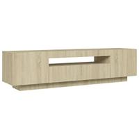 Tv-meubel met LED-verlichting 160x35x40 cm sonoma eikenkleurig - thumbnail