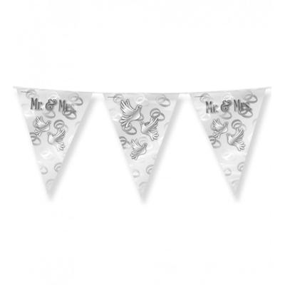 Folie Bruiloft Vlaggenlijn - Mr. & Mrs.