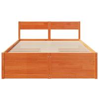Bedframe zonder matras massief grenenhout wasbruin 120x190 cm - thumbnail