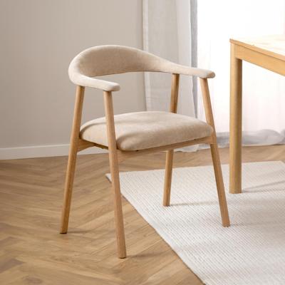 Bendt Eetkamerstoel 'Gerado' Eikenhout en chenille, kleur Beige Bendt Eetkamerstoel 'Gerado' Eikenhout en chenille, kleur Beige