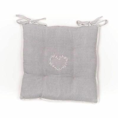 Gewatteerde zitting - VANDAAG - CHARME - Chambray x Petite Broderie Constance - 40 x 40 cm - thumbnail