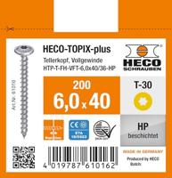 HECO-TOPIX-plus 6,0 x 40, tk, T30, VVD, HP, 200 st - HC61016 - thumbnail