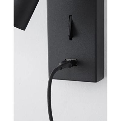 Lyora BedlampjeFuse zwart met usb - 9170102