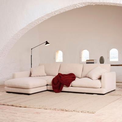 Kave Home 4-zits Loungebank 'Gala' Links, Chenille, kleur Beige