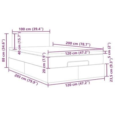 Bed met matras 120x200 cm stof lichtgrijs