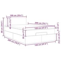 Bed met matras 120x200 cm stof lichtgrijs - thumbnail