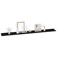 Wandschappen 4 st 115x9x3 cm zwart - thumbnail