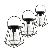 3 stuks solar led lamp vogue zwarte buitenlamp op zonne energie - thumbnail