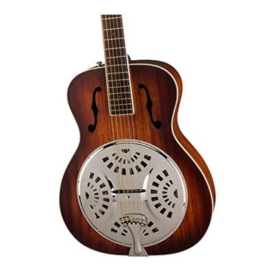 Fender PR-180E Resonator Aged Cognac Burst WN elektrisch-akoestische resonatorgitaar met koffer