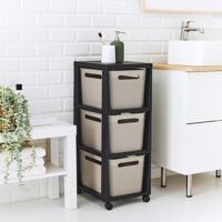 Rotho Tower Brisen Design ladekast 3x16L met Wielen Cappuccino - thumbnail