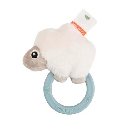 Done By Deer sensorische rammelaar met bijtring schaapje