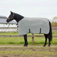 VidaXL Paardendeken volledig lichtgrijs en roze polyester - thumbnail