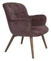 Dutchbone Fauteuil 'Lenn' Velvet, kleur Plum - thumbnail