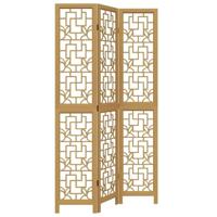 Kamerscherm met 3 panelen massief paulowniahout bruin - thumbnail