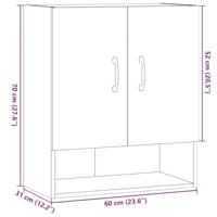 Wandkast 60x31x70 cm bewerkt hout artisanaal eikenkleur - thumbnail