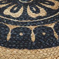 Poef handgemaakt 45x30 cm jute blauw - thumbnail