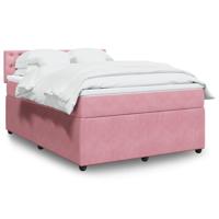 Boxspring met matras fluweel roze 140x200 cm - thumbnail