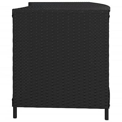 VidaXL Opbergschappen 2 st poly rattan zwart