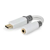 Nedis CCBW65950WT01 Usb-adapter Usb 2.0 Usb-c™ Male 3,5 Mm Female 0.10 M Rond Verguld Pvc Wit Doos - thumbnail