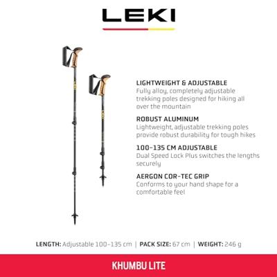 Leki Khumbu Lite Wandelstokken Mango/Dark-Anthracite/Black - thumbnail