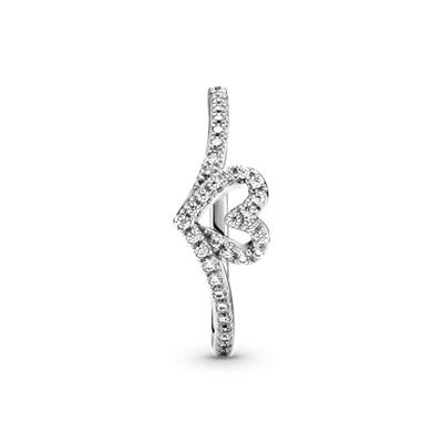 Pandora Wish 199302C01 Ring Sparkling Wishbone Heart Maat 48