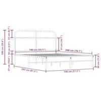 Bedframe zonder matras bewerkt hout gerookt eiken 140x200 cm - thumbnail