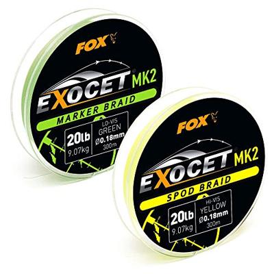 Fox Exocet Mk2 Spod Braid Yellow 0.18mm 20Lb 300m