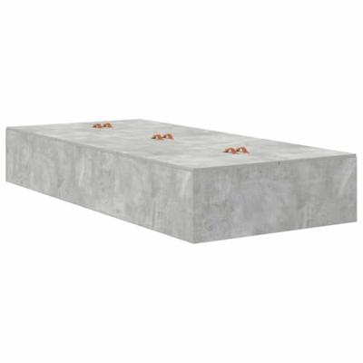 Bedframe met opslag Betongrijs 200 x 100 x 31.5 cm Bewerkt hout