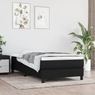 Boxspring met matras stof zwart 80x200 cm